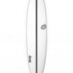 Torq 7'6'' Funboard WHITE + CARBON STRIP Futures
