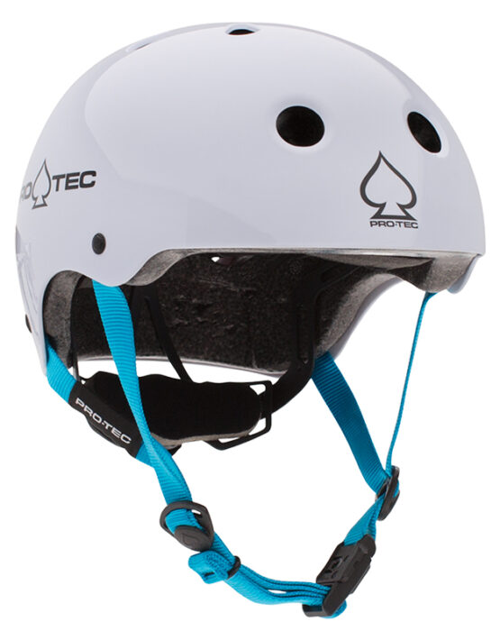 Protec Junior Classic Certified Gloss white Skateboard Helmet Vertigo