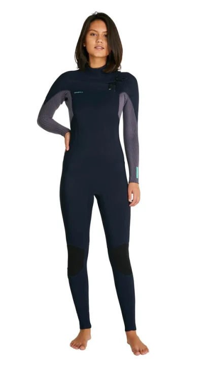 O'Neill Womens Hyperfreak 3/2+ Steamer Chest Zip Wetsuit - Abyss/Dusk