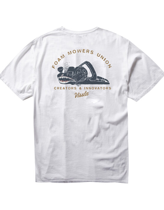 VisslaFoam Mowers SS Vintage PKT Tee-WHT