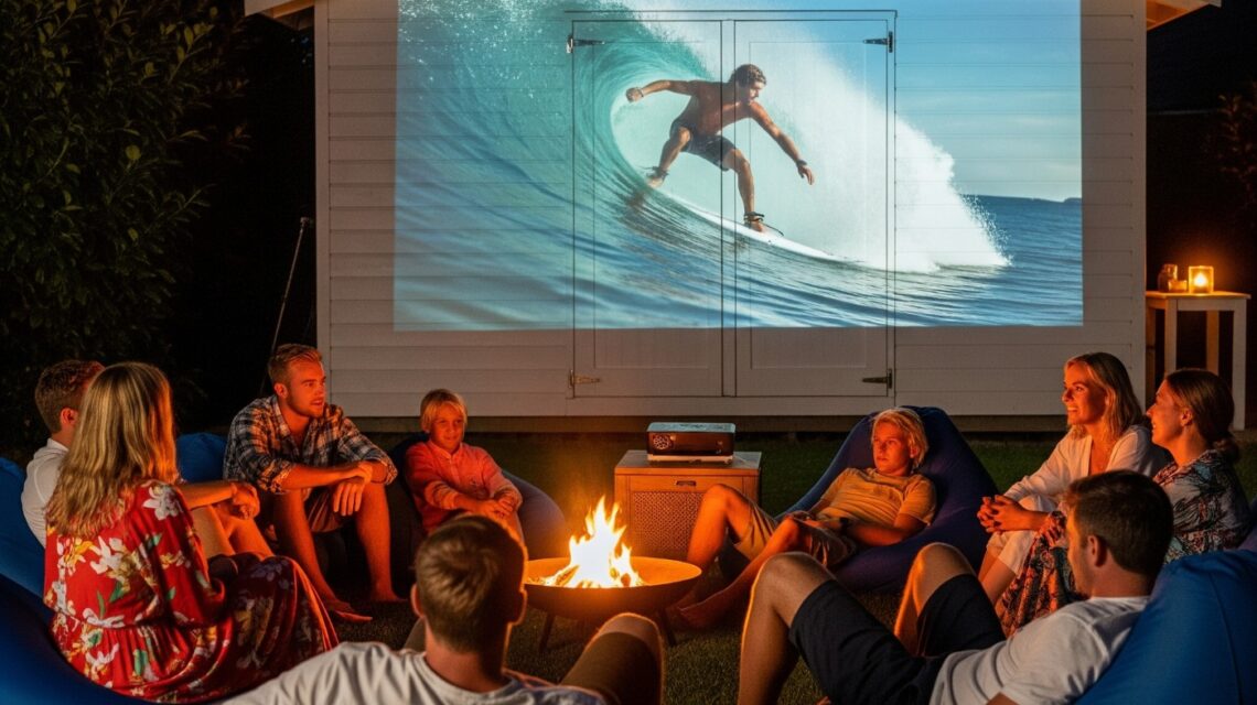 Watching surf movies on a projector